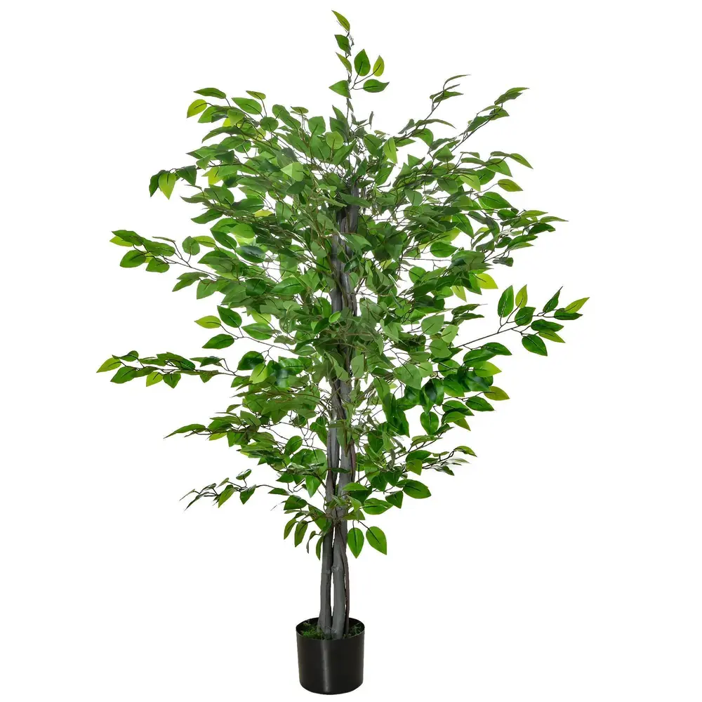 Konstgjord Växt Ficus Konstträd i Kruka Grön av 135 Cm