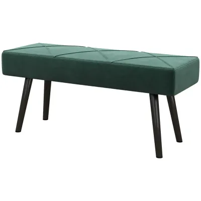 Klädd Bänk Sängbänk Grön av Tyg 100 x 36 x 45 cm