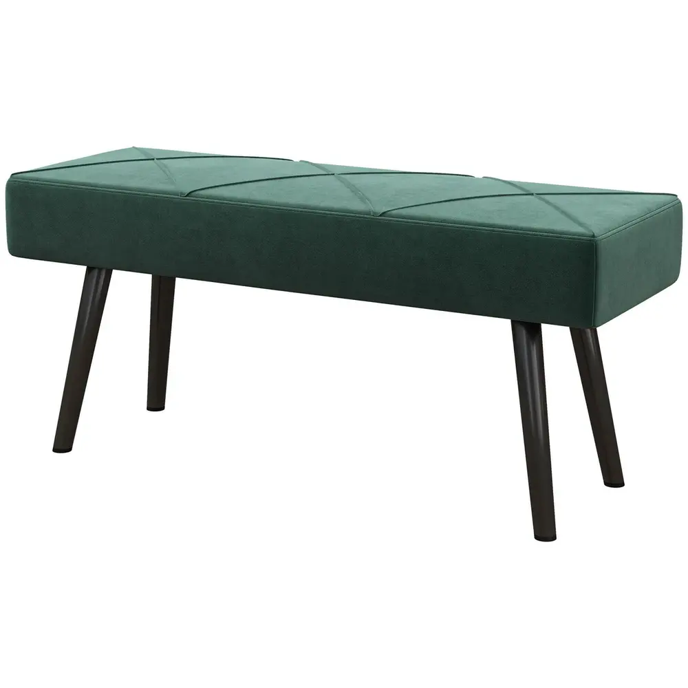 Klädd Bänk Sängbänk Grön av Tyg 100 x 36 x 45 Cm