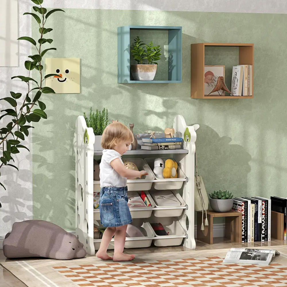 Barnhylla Leksaksförvaring Krämvit av Plast 77 x 42 x 94 Cm