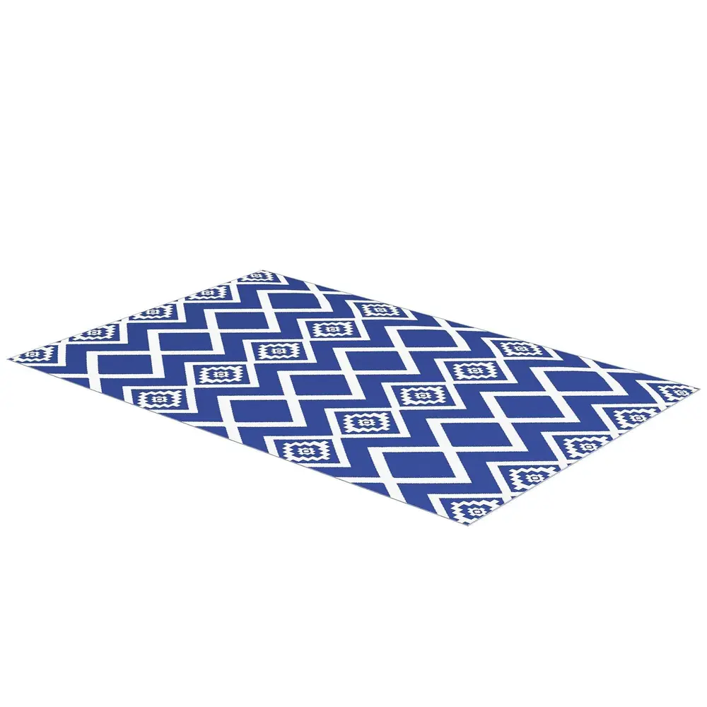 Utomhusmatta Plastmatta Blå och Vit av Plast 182 x 274 Cm