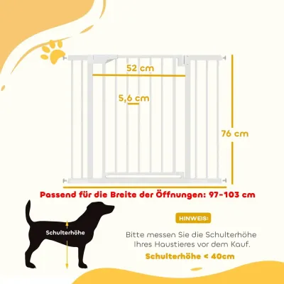 Barngrind utan Borrning Vit Metall för Trappa 103 cm