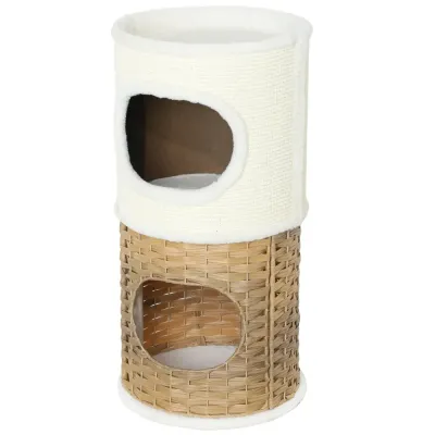 Klöstunna 80 cm med Tre Kattgrottor, Cremevit