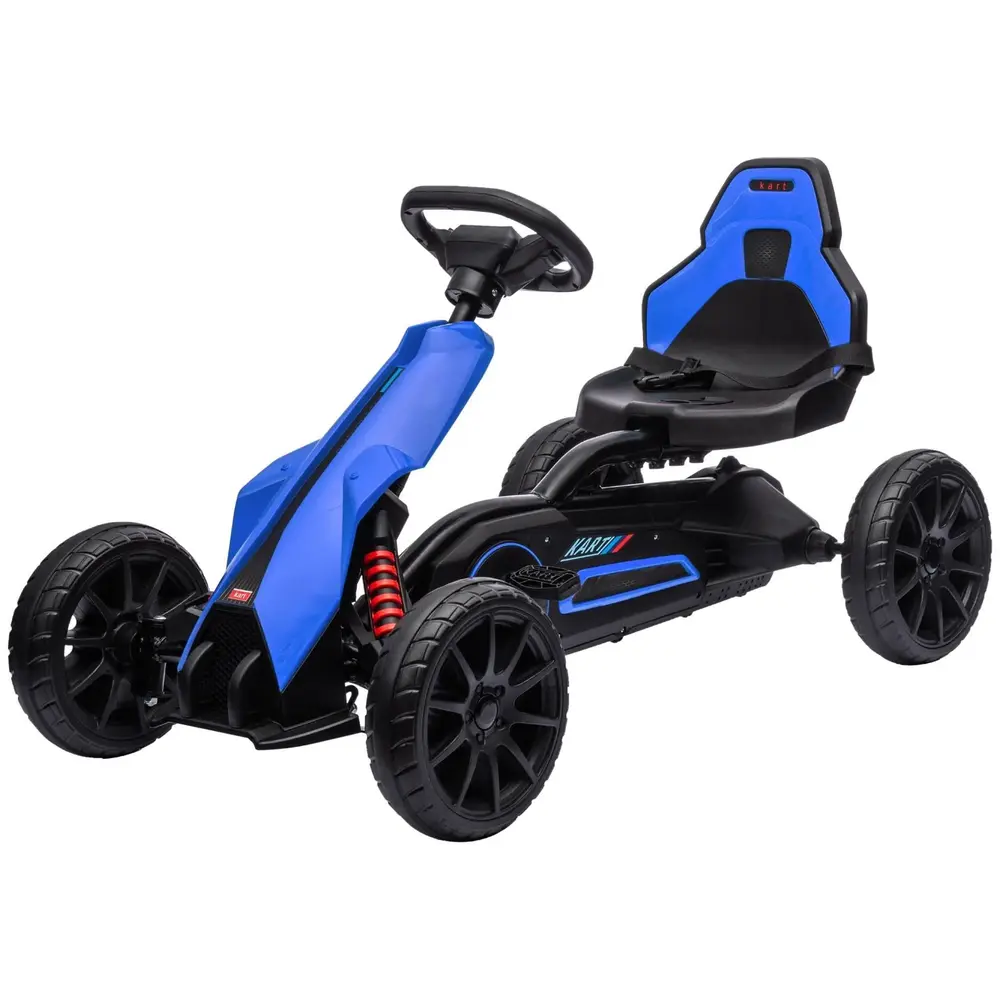 Trampbil Gokart Blå av Metall och Plast för Barn 3-8 År