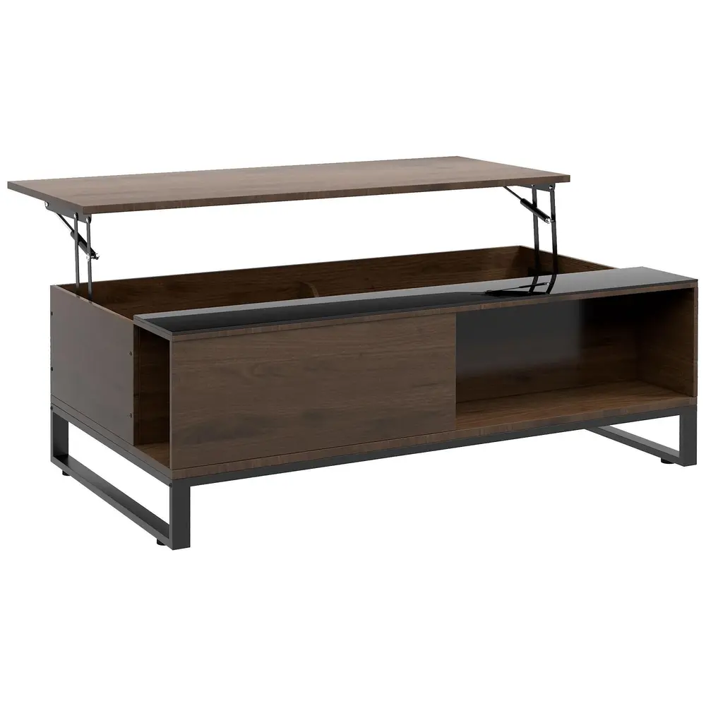 Soffbord Sidobord Valnötsvart av Stål 102 x 58 x 35,5 Cm