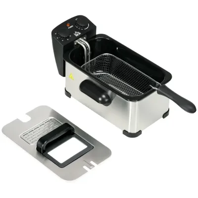 Fritös 3 Liter 2000 w med Transparent Lock, Silver