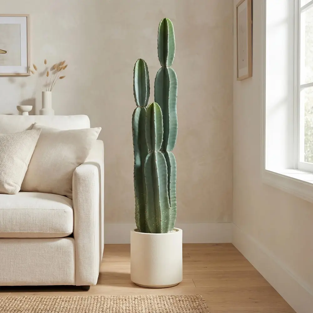 Konstväxt Kaktus Stor Grön Plast Realistisk 111 Cm