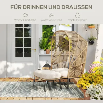Indoor/Outdoor Matta med Boho Design Easy Clean Grå