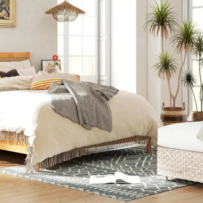 Indoor/Outdoor Matta med Boho Design Easy Clean Grå