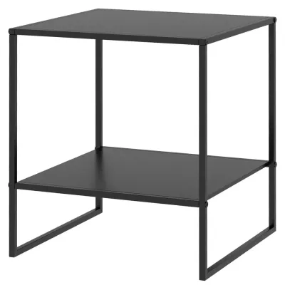 Industriellt Sidobord/Soffbord/Sängbord med 1 Hylla Svart Design