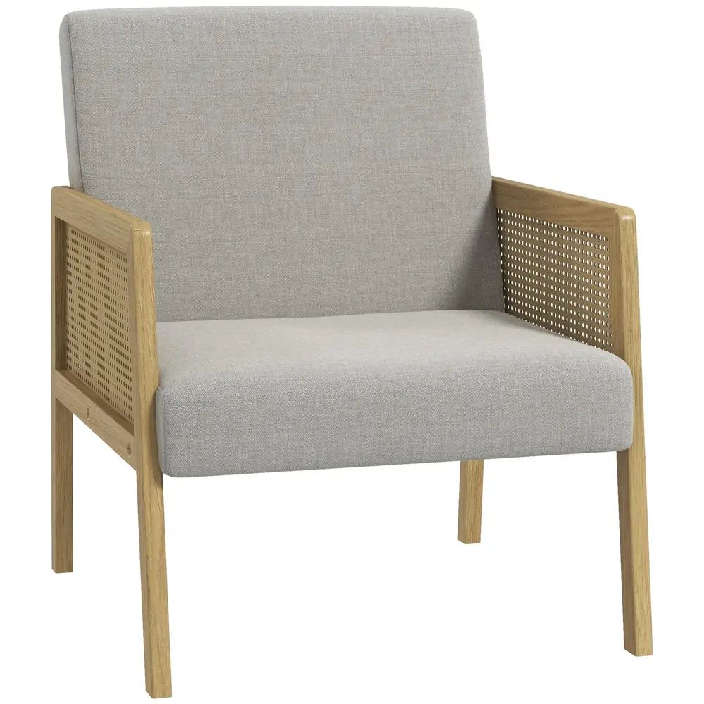 Accentstol Relaxstol Natur av Rottinglook och Linnelook