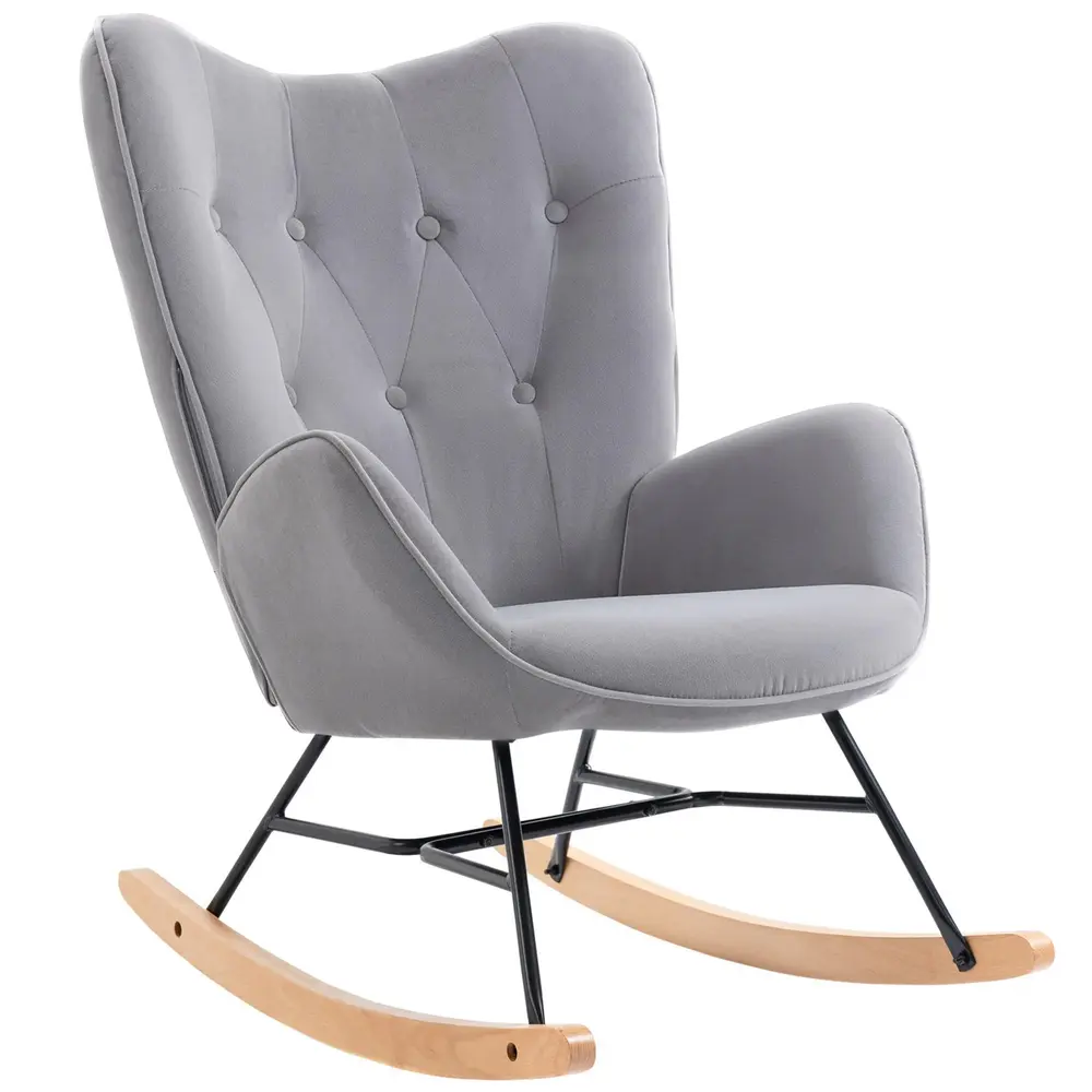 Gungstol Amningsstol Ergonomisk Fåtölj Ljusgrå av
