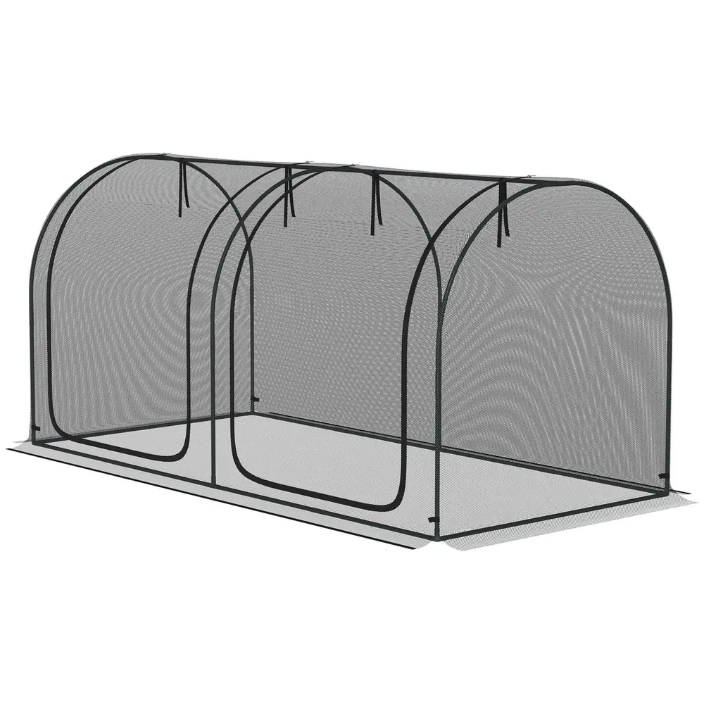 Växtskyddsnät Grönsaksnät med Dörr Grön av Stål 2,5 x 1,2 m
