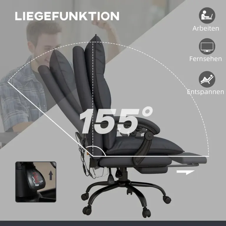 Ergonomisk Kontorsstol med Massage och Fotstöd