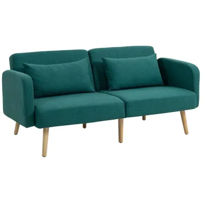 Bäddsoffa och Soffa med Bäddfunktion Samt 2 Kuddar 3-Sits