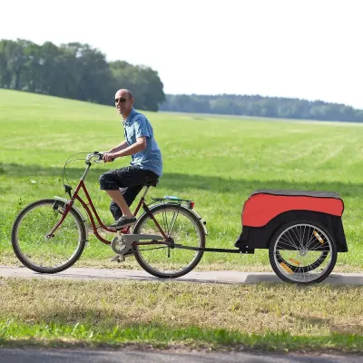 Hopfällbar Cykelvagn och Lastkärra, Röd/Svart