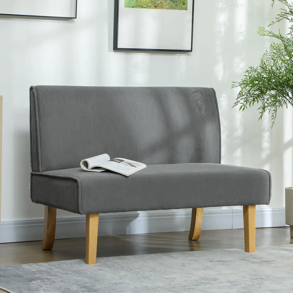Soffa Loveseat Grå av Tyg 110 x 62 x 85 cm