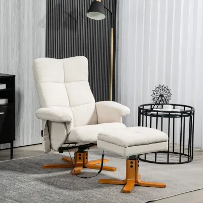 Massagestol med Liggfunktion Fotpall 80 x 86 x 99 cm