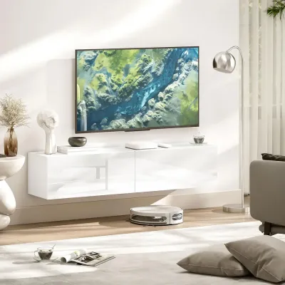Väggmonterat TV-Skåp Flytande TV-Bänk med Gott om