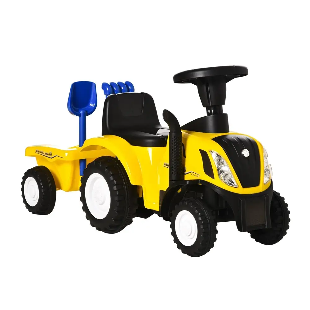 Åkbil Traktor med Släp Gul av Plast och Metall för Barn 2