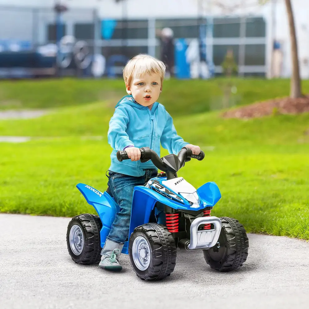 Elektrisk Fyrhjuling för Barn Blå Mini Quad med LED