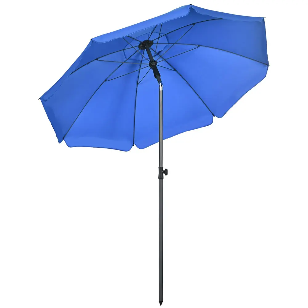 Parasoll Uteplatsparaply Blå av Stål och Polyester 180 Cm