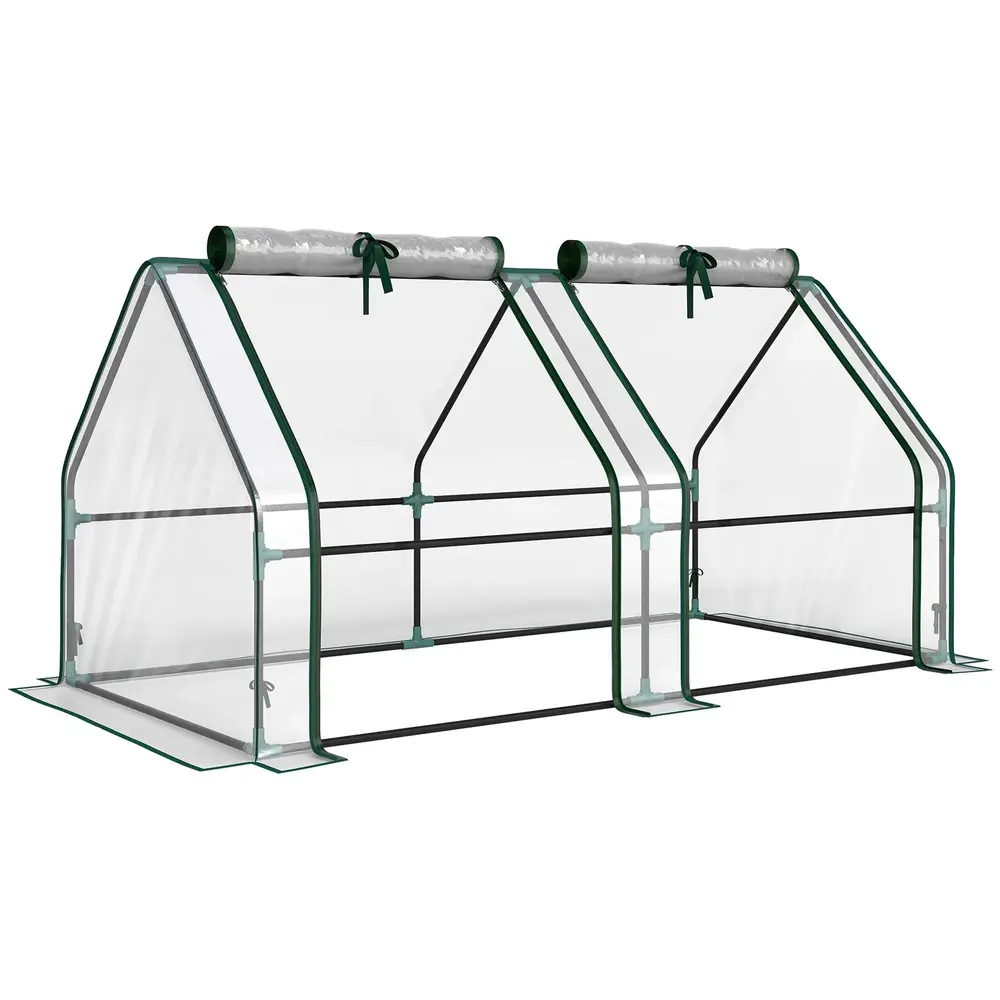 Drivhus Foliehus Transparent Stål och PVC 180x90x90 Cm