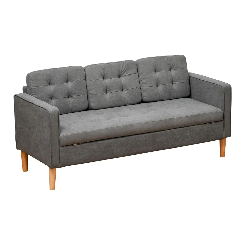 3-Sitsig Soffa i Rymlig Tygsoffa 166,5 x 62 x 82 Cm