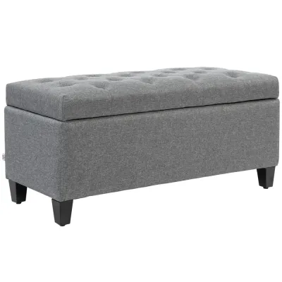 Bänk Förvaringsbänk Ljusgrå av Polyester 100 x 40 x 44 cm