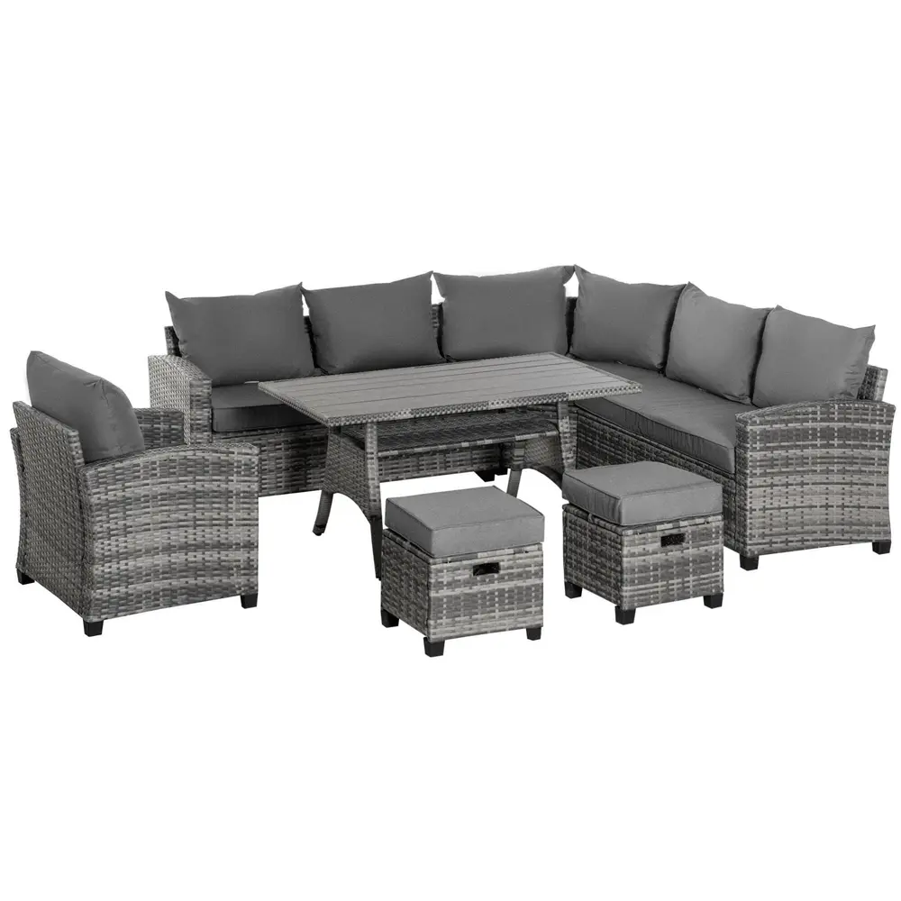 Loungegrupp i Konstrotting 7 Delar Stor Modulsoffa