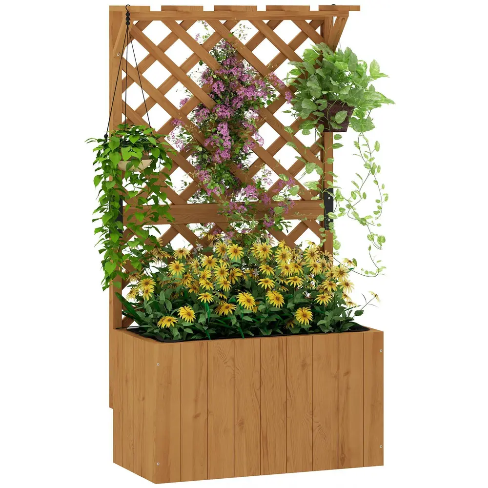 Odlingskrage Planteringslåda Blomkruka Växtlåda med Spaljé B