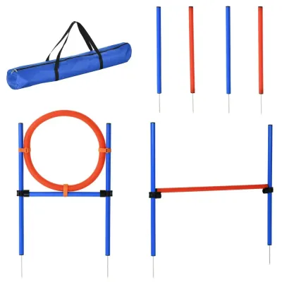 Agility Träningsset Blå Röd PE och Polyester för Hundsport