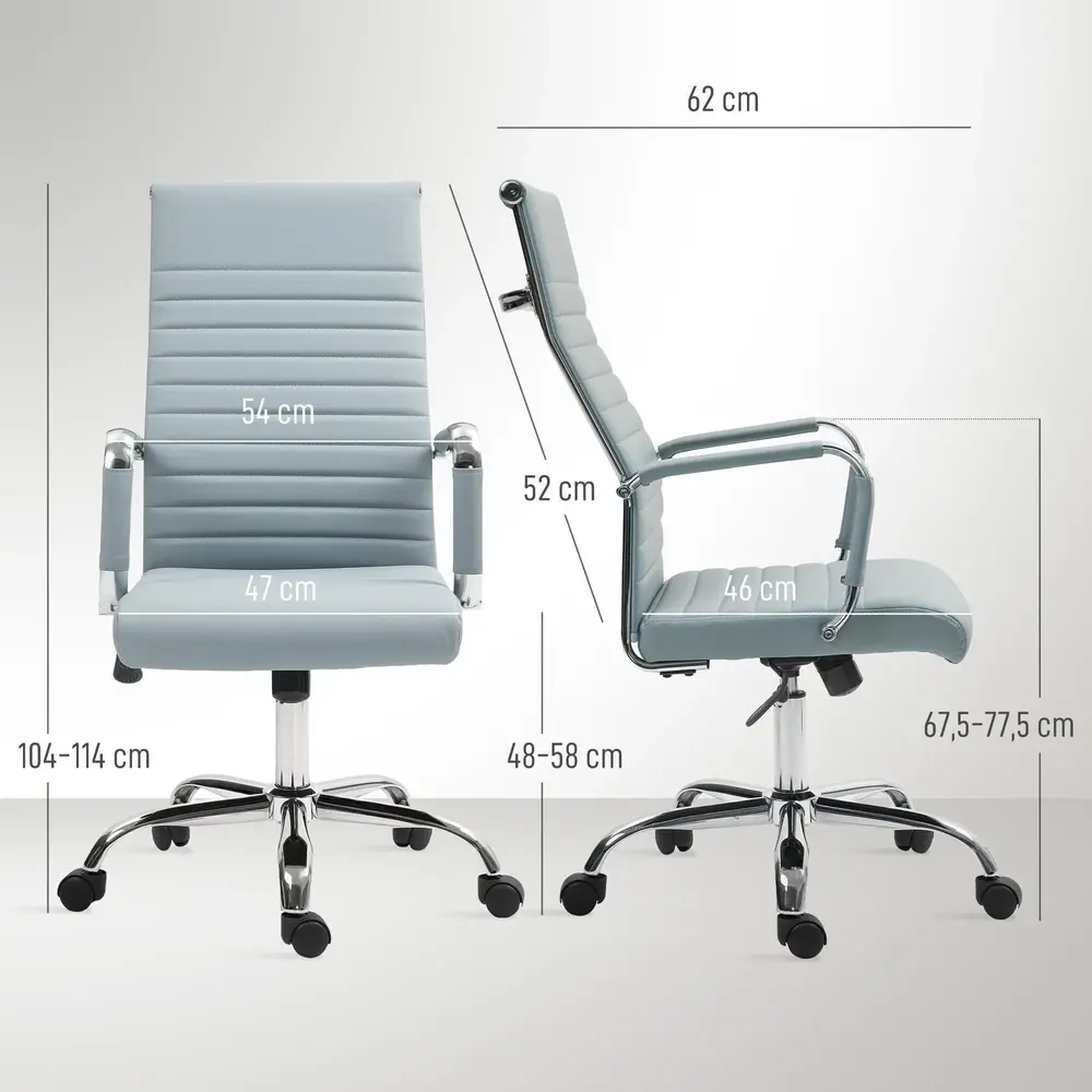 Kontorsstol Skrivbordsstol Ergonomisk Ljusgrå av Konstläder