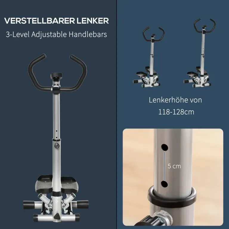 Ministepper med LCD-Display Kompakt Träningsmaskin för Ben