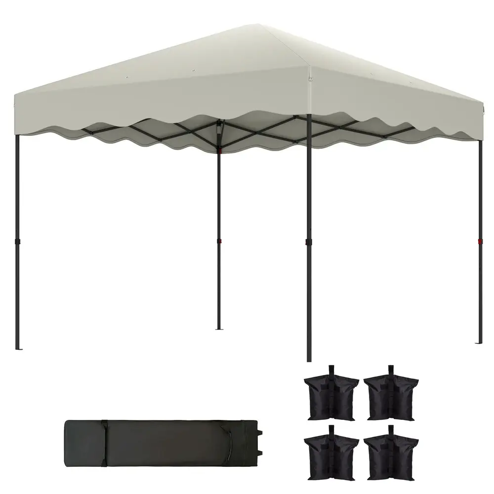 Lusthus Paviljong Pop-Up Partytält Krämvit 3 x 3 M