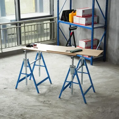 Hopfällbara Arbetsbockar 2-Pack 68 x 58 x 80-130 cm