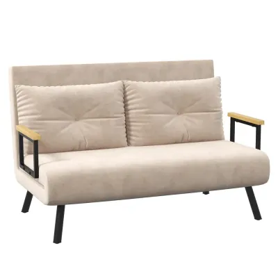 Bäddsoffa Vilstol Beige av Tyg och Trä 102 x 73 x 81 cm