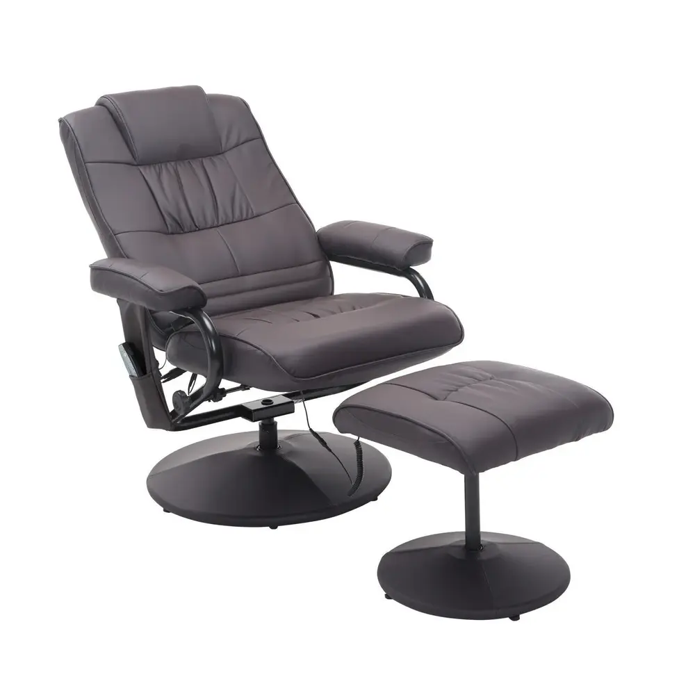Massagestol TV-Stol Brun av Konstläder och Metall Elektrisk
