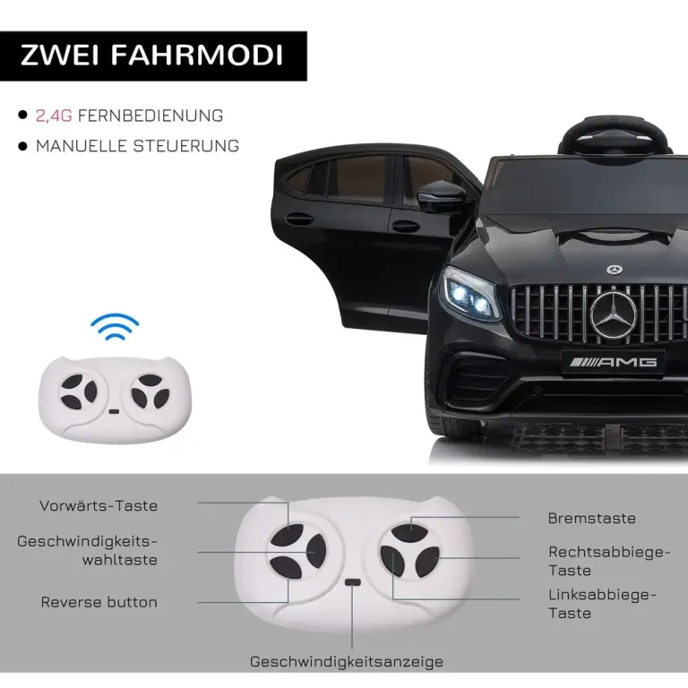 Sportig Elbil för Barn med Fjärrkontroll och LED