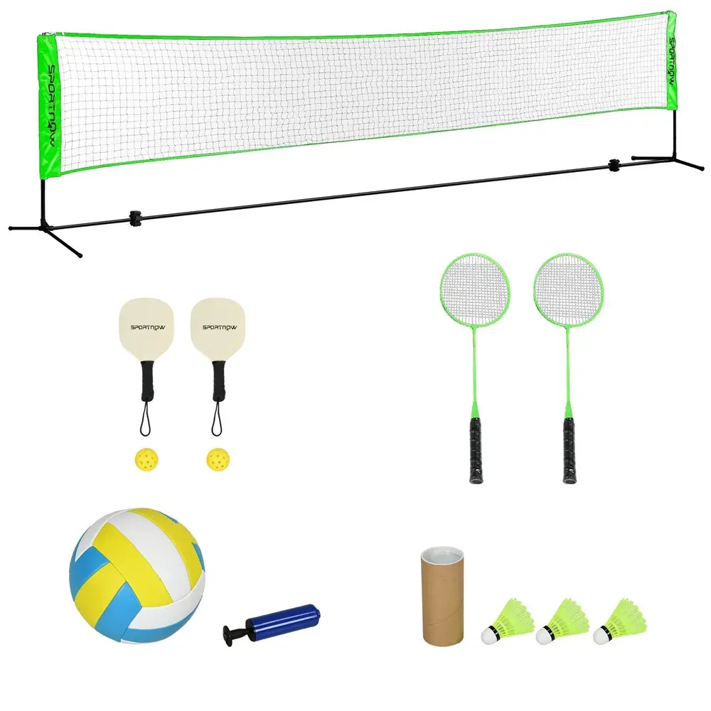 Badmintonset Volleybollnät Flerfärgad av Metall och Nät
