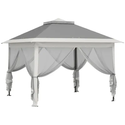 Pop-up Paviljong med Myggnät och Dräneringshål 3,3 x 3,3 m