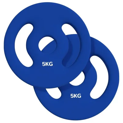 Viktskivor med Handtag 2 x 5 kg för Styrketräning, Blå