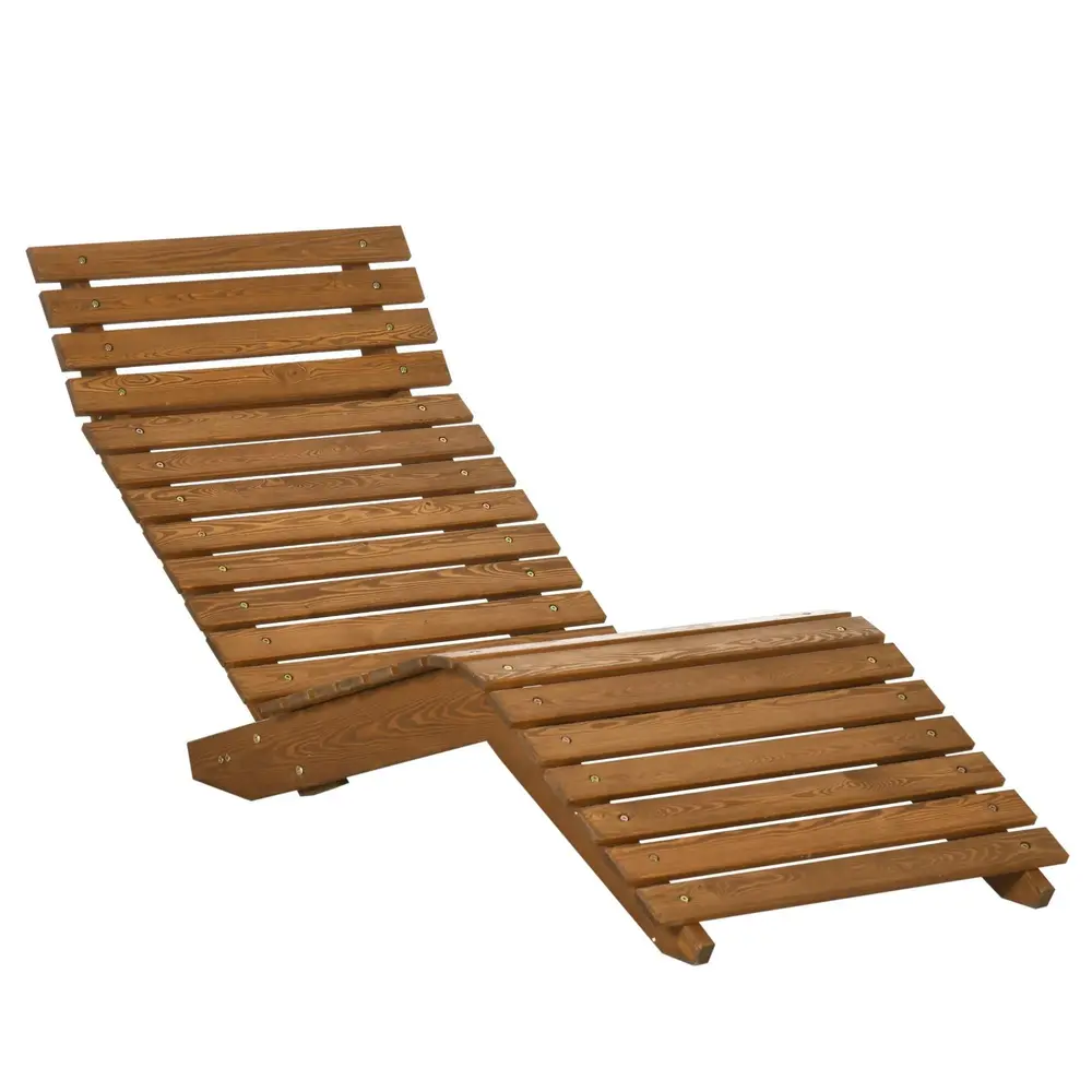 Solsäng i Massiv Teak Trädgårdssäng för 66 x 170 x 77 Cm