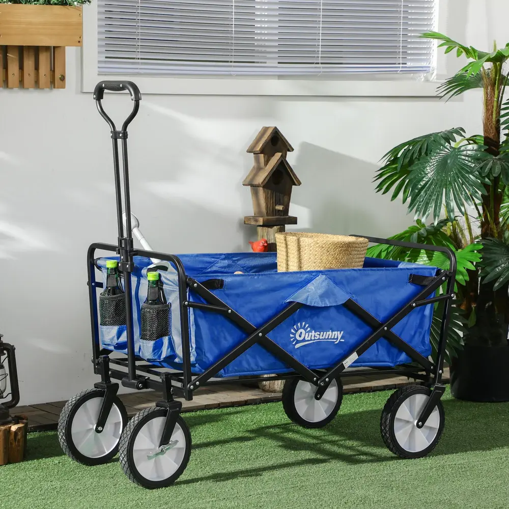 Handvagn Vikbar 360° Trädgårdsvagn 93 x 49 x 75-100 Cm