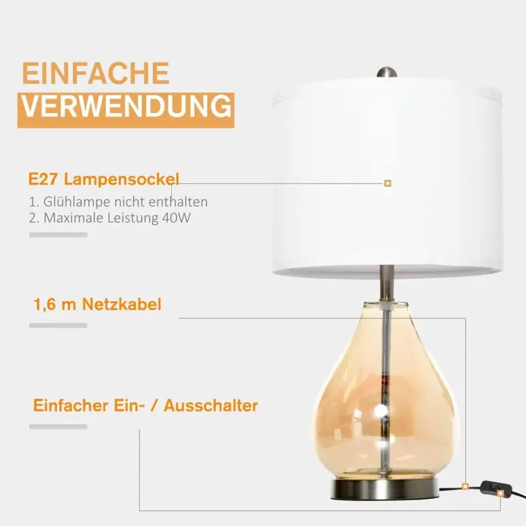 Bordslampa med Lampskärm Set om 2 Vit 30 x 56 cm