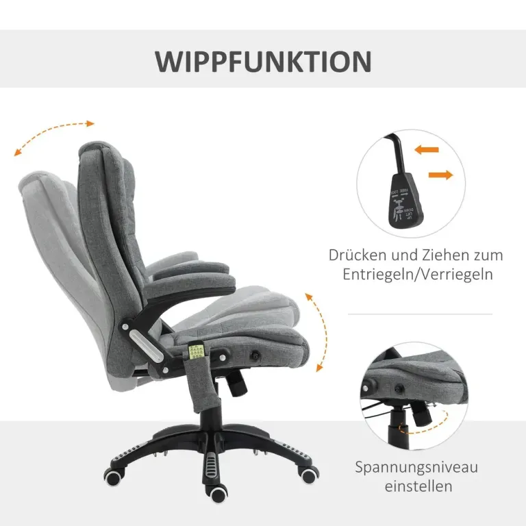 Ergonomisk Gamingstol Kontorsstol med Massage & Värme