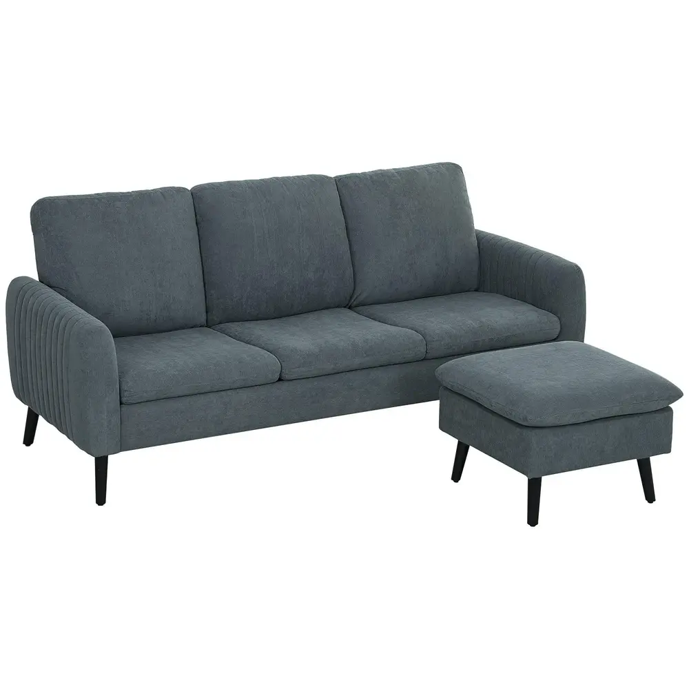 Soffa Hörnsoffa med Sovfunktion Grå av 196 x 140 x 88 Cm