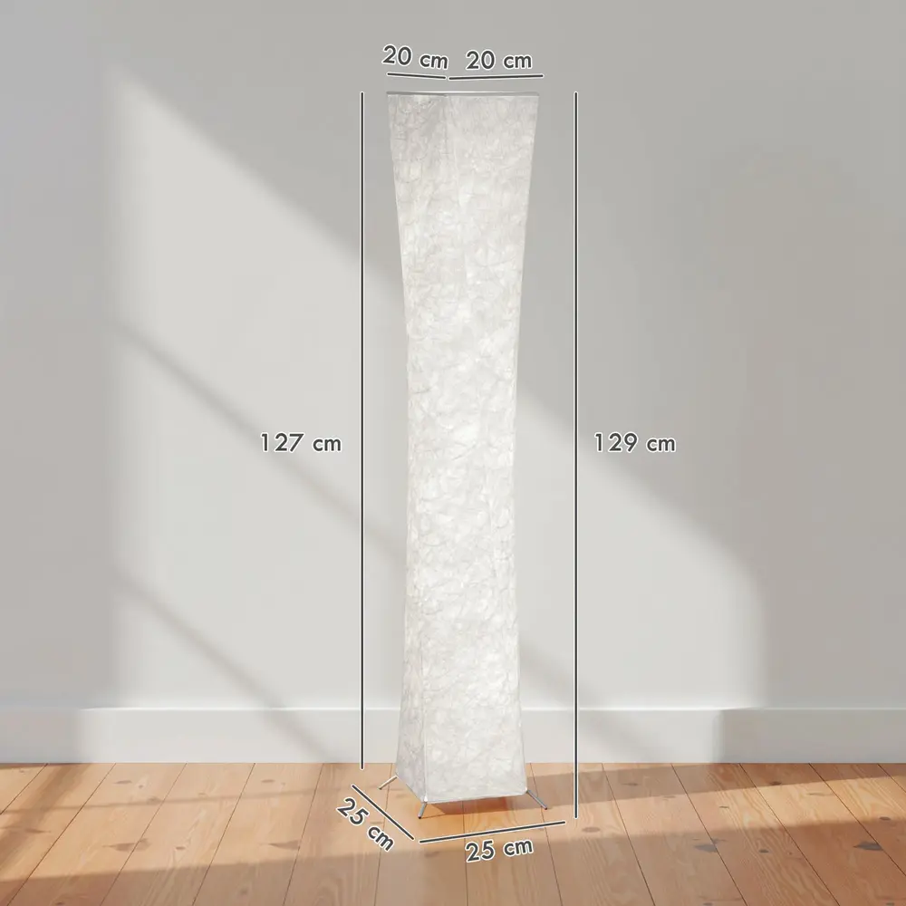 Golvlampa Papper Vit Papper och Metall Lampa