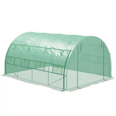 Växthus Polytunnel Grön av Stål och PE 3,97 x 3 x 2 m