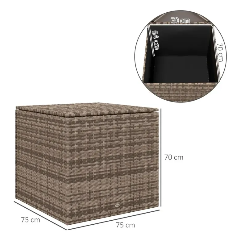Konstrotting Förvaringslåda med Tyginredning 75 x 75 x 70 cm